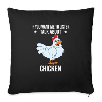 Drôle de poulet disant poulet - Housse de coussin décorative 45 x 45 cm - noir - Devant
