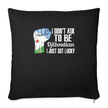 Djiboutian Pride Djibouti Flag Grown Djiboutian - Sofa pillowcase 17,3'' x 17,3'' (45 x 45 cm) - black - Front