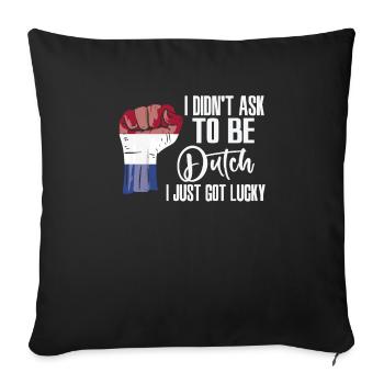 Dutch Pride Netherlands Flag Grown Dutch Roots - Sofa pillowcase 17,3'' x 17,3'' (45 x 45 cm) - black - Front