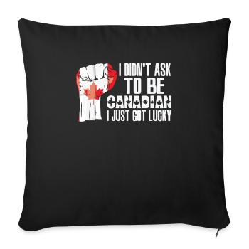 Fierté canadienne Drapeau canadien cultivé - Housse de coussin décorative 45 x 45 cm - noir - Devant