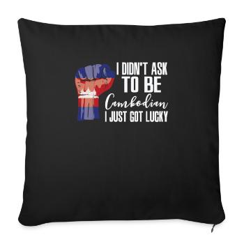 Fierté cambodgienne Drapeau cambodgien - Housse de coussin décorative 45 x 45 cm - noir - Devant