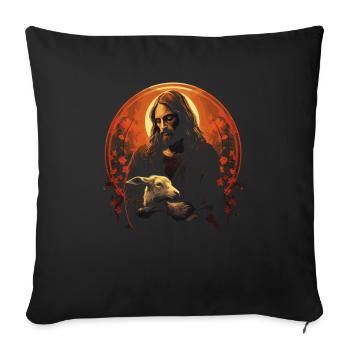 Goat Lover Kid Ranch Wool Farm Animal Farming - Sofa pillowcase 17,3'' x 17,3'' (45 x 45 cm) - black - Front