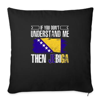 Bosnie-Herzégovine Drapeau Bosnie - Housse de coussin décorative 45 x 45 cm - noir - Devant
