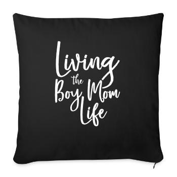 Mom Of Boys Best Mom Ever - Sofa pillowcase 17,3'' x 17,3'' (45 x 45 cm) - black - Front