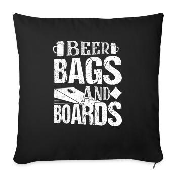 Sacs et planches de bière Cornhole Bean Bag Toss - Housse de coussin décorative 45 x 45 cm - noir - Devant