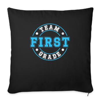 Équipe Inscription en première année Premier jour d’école - Housse de coussin décorative 45 x 45 cm - noir - Devant