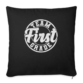 Équipe Inscription en première année Premier jour d’école - Housse de coussin décorative 45 x 45 cm - noir - Devant