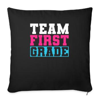 Équipe Inscription en première année Premier jour d’école - Housse de coussin décorative 45 x 45 cm - noir - Devant
