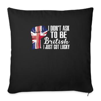 Fierté britannique Drapeau britannique cultivé - Housse de coussin décorative 45 x 45 cm - noir - Devant