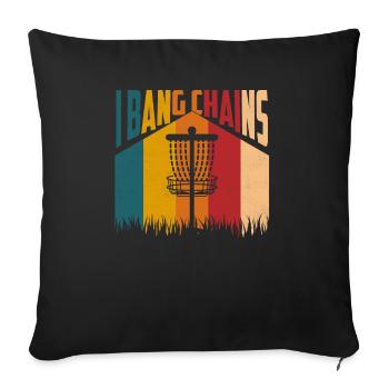 I Bang Chains Frisbee Disc Golf - Housse de coussin décorative 45 x 45 cm - noir - Devant