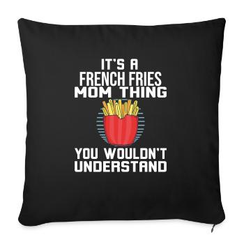 Frites amusantes Frites drôles - Housse de coussin décorative 45 x 45 cm - noir - Devant