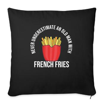 Frites amusantes Frites drôles - Housse de coussin décorative 45 x 45 cm - noir - Devant