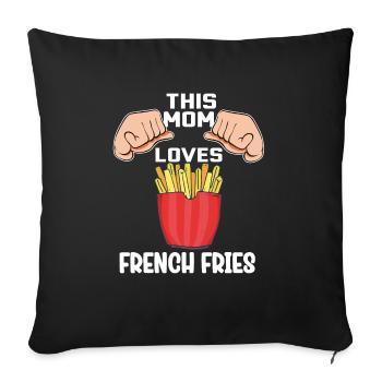 Funny Fries Funny French Fries - Sofa pillowcase 17,3'' x 17,3'' (45 x 45 cm) - black - Front