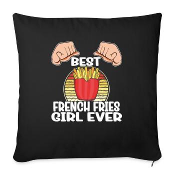 Funny Fries Funny French Fries - Sofa pillowcase 17,3'' x 17,3'' (45 x 45 cm) - black - Front