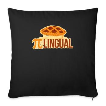 PiLingual Bilingue Gâteau Drôle Pi Day - Housse de coussin décorative 45 x 45 cm - noir - Devant