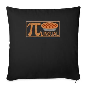 PiLingual Bilingual Cake Funny Pi Day - Sofa pillowcase 17,3'' x 17,3'' (45 x 45 cm) - black - Front