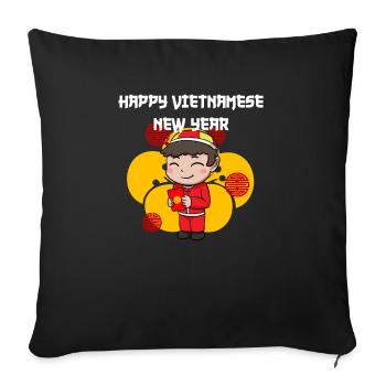 Vietnamesisches Neujahr Junge Vietnam I Geschenk - Sofakissenbezug 45 x 45 cm - Schwarz - Vorne