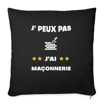 je peux pas j'ai maçonnerie cadeau maçon - Housse de coussin décorative 45 x 45 cm - noir - Devant