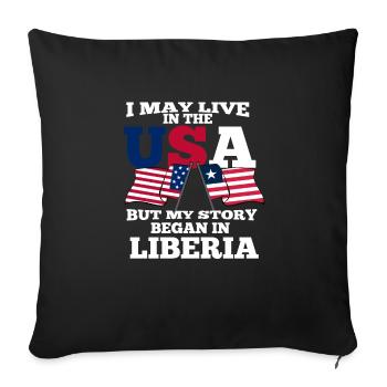 Liberia America USA Cadeau - Housse de coussin décorative 45 x 45 cm - noir - Devant