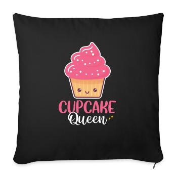 Chef pâtissier Pink Frosting Women Cupcake Que - Housse de coussin décorative 45 x 45 cm - noir - Devant