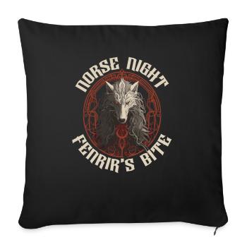 Fenrir Wolf Wikinger Nordische Nordmänner Odins Wolf - Sofakissenbezug 45 x 45 cm - Schwarz - Vorne