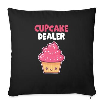 Cute Cupcake Dealer Pastry Chef Baking Baker - Sofa pillowcase 17,3'' x 17,3'' (45 x 45 cm) - black - Front