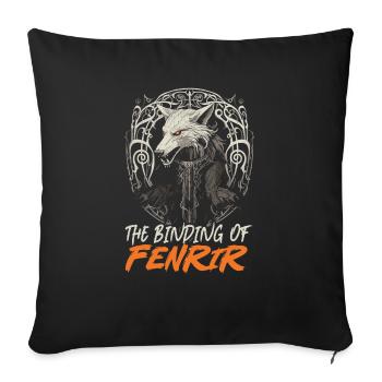 Fenrir Wolf Viking Norse Norsemen Odins Wolf - Sofa pillowcase 17,3'' x 17,3'' (45 x 45 cm) - black - Front
