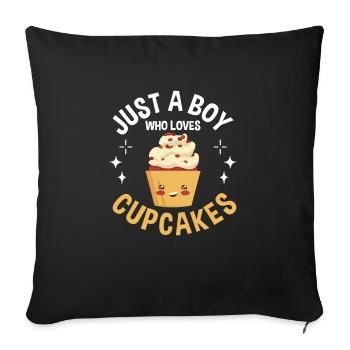Men Baking Baker Pastry Chef Just A Boy Who Loves - Sofa pillowcase 17,3'' x 17,3'' (45 x 45 cm) - black - Front