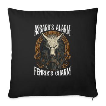 Fenrir Loup Viking Nordique Norsemen Odins Loup - Housse de coussin décorative 45 x 45 cm - noir - Devant