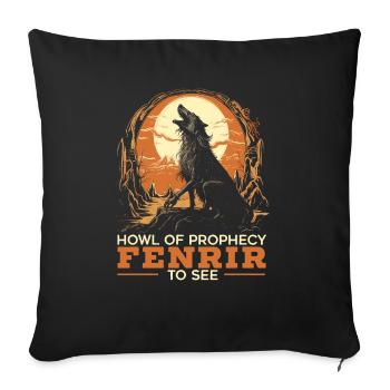 Fenrir Loup Viking Nordique Norsemen Odins Loup - Housse de coussin décorative 45 x 45 cm - noir - Devant