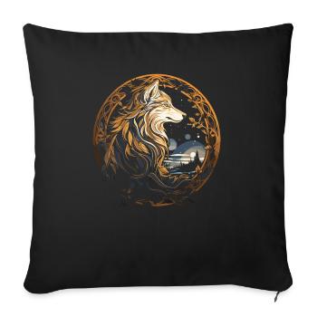 Fenrir Wolf Viking Normer Norsemen Odins Wolf - Housse de coussin décorative 45 x 45 cm - noir - Devant