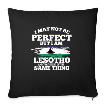 Lesotho - Housse de coussin décorative 45 x 45 cm - noir - Devant