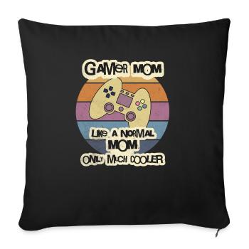 T-shirt Gamer Mom, Chemise maman, Chemise de fête des mères - Housse de coussin décorative 45 x 45 cm - noir - Devant