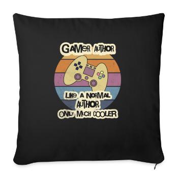 T-shirt d’auteur joueur, chemise d’auteur, chemise d’écrivain, - Housse de coussin décorative 45 x 45 cm - noir - Devant