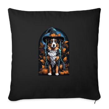 Berger Australien Sorcière Halloween Aussie - Housse de coussin décorative 45 x 45 cm - noir - Devant