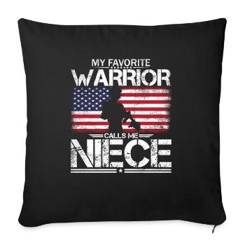 Proud American Niece - Sofa pillowcase 17,3'' x 17,3'' (45 x 45 cm) - black - Front