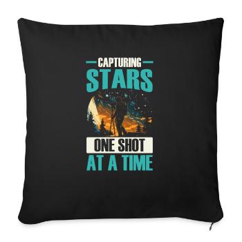 Astrophotographie Appareil photo Astronomie astronomique - Housse de coussin décorative 45 x 45 cm - noir - Devant