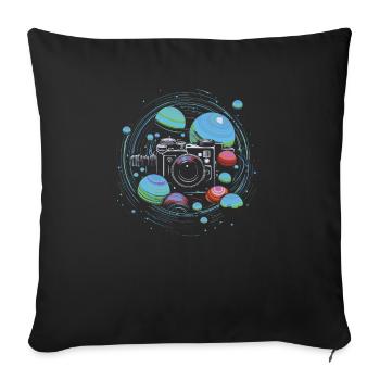 Astrophotography Camera Astronomical Astronomy - Sofa pillowcase 17,3'' x 17,3'' (45 x 45 cm) - black - Front