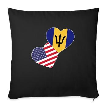 Barbados flag Barbadian bayan - Sofa pillowcase 17,3'' x 17,3'' (45 x 45 cm) - black - Front