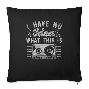 Je n’ai aucune idée de ce que c’est cassette - Housse de coussin décorative 45 x 45 cm - noir - Devant