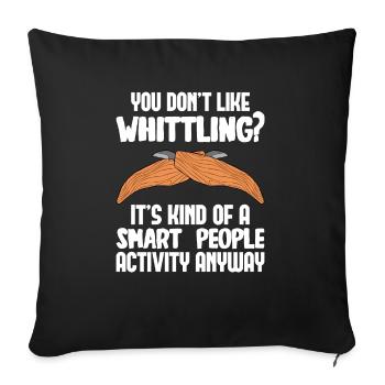 Wood Schintzen Wood carving - Sofa pillowcase 17,3'' x 17,3'' (45 x 45 cm) - black - Front