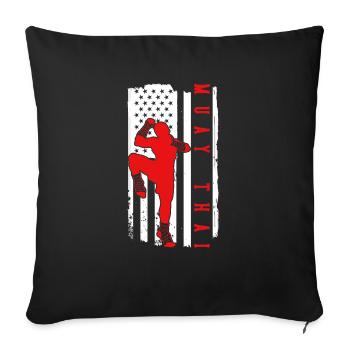 Muay Thai Boxe - Housse de coussin décorative 45 x 45 cm - noir - Devant