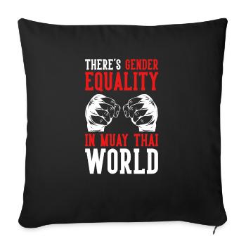 Muay Thai Boxe - Housse de coussin décorative 45 x 45 cm - noir - Devant
