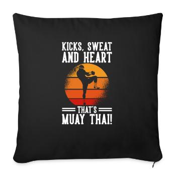 Muay Thai Boxe - Housse de coussin décorative 45 x 45 cm - noir - Devant