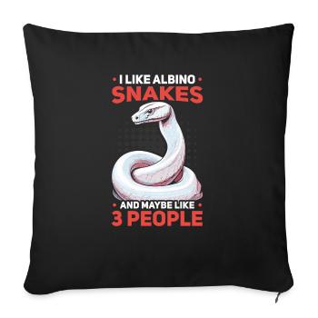 Boule albinos Phyton Serpent venimeux Serpent albinos - Housse de coussin décorative 45 x 45 cm - noir - Devant
