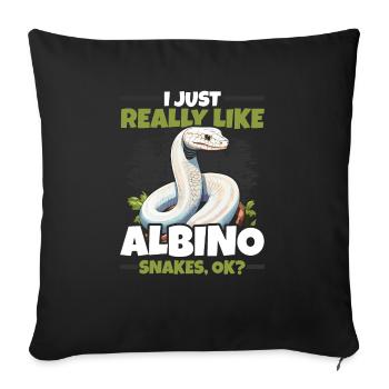 Boule albinos Phyton Serpent venimeux Serpent albinos - Housse de coussin décorative 45 x 45 cm - noir - Devant