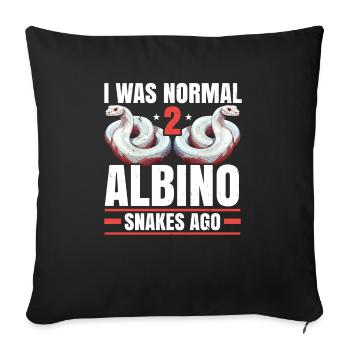 Boule Albino Phyton Serpent venimeux Serpent albinos - Housse de coussin décorative 45 x 45 cm - noir - Devant