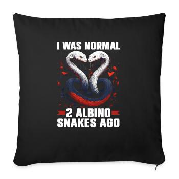 Boule Albino Phyton Serpent venimeux Serpent albinos - Housse de coussin décorative 45 x 45 cm - noir - Devant