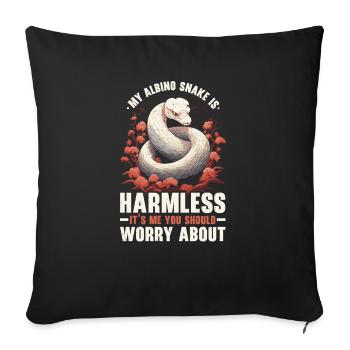 Boule albinos Phyton Serpent venimeux Serpent albinos - Housse de coussin décorative 45 x 45 cm - noir - Devant
