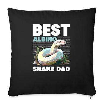 Boule albinos Phyton Serpent venimeux Serpent albinos - Housse de coussin décorative 45 x 45 cm - noir - Devant